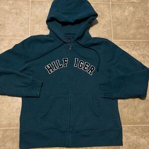 Tommy Hilfiger full zip embroidered hooded sweatshirt